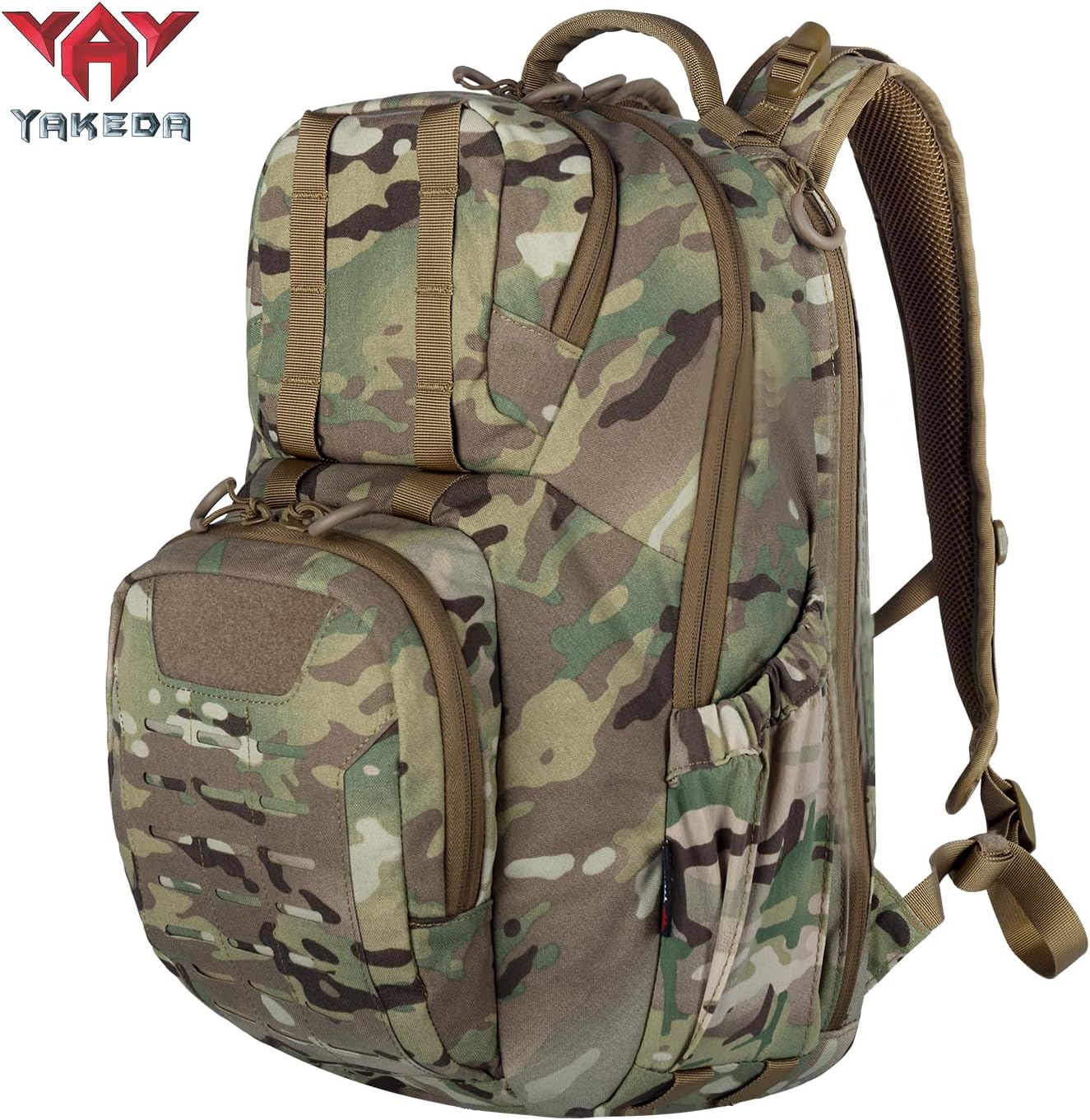 vAv YAKEDA 500D NylonTactical Military Backpack for Men,Fit 12.6-15.6 inches Laptop, Daily Bag for Hiking,hunting,running (CP)