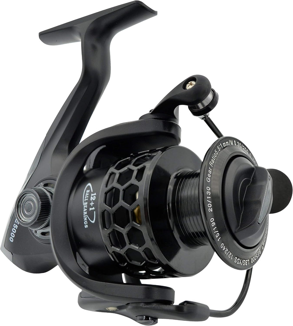 Fishdrops Spinning Fishing Reels 12+1BB Ultra Lightweight Carved Aluminum Spool Reels Affordable Smooth Spinning Reels