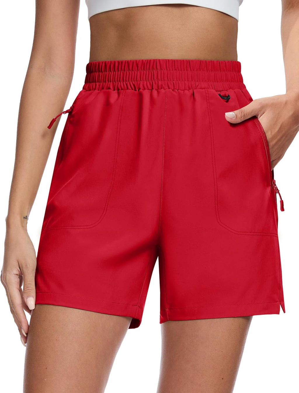 MAGCOMSEN Women's 5" Hiking Cargo Shorts UPF 50+ Quick Dry Lightweight Golf Athletic Casual Summer Shorts with Pockets