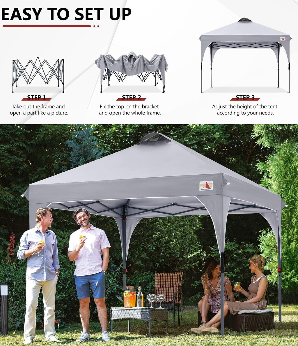 ABCCANOPY 8x8 Pop up Canopy Tent Instant Outdoor Shelter, Gray