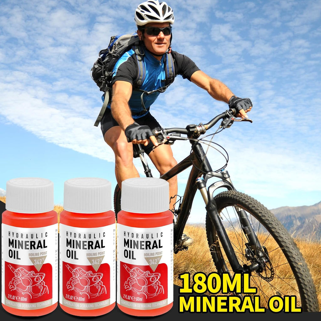 Brake Bleed Kit for Shimano, TEKTRO, TRP Hydraulic Disc Brakes, Brake Fluid Bleeder Kit with180ML Mineral Oil Brake Fluid for MTB/Road Bike Brake