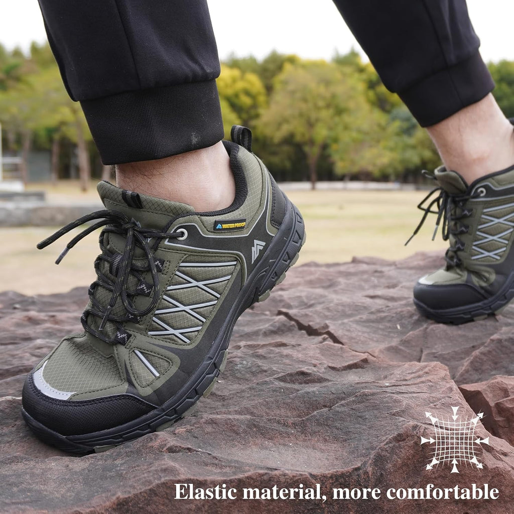 Queday Mens Waterproof Lightweight Hiking Shoes