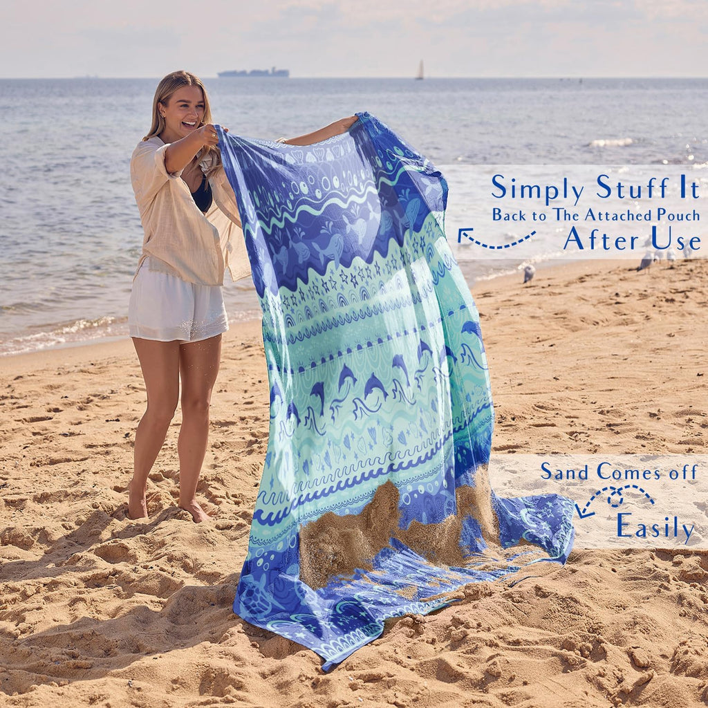 WEKAPO Beach Blanket Waterproof Sandproof Oversized Extra Large Sand Free