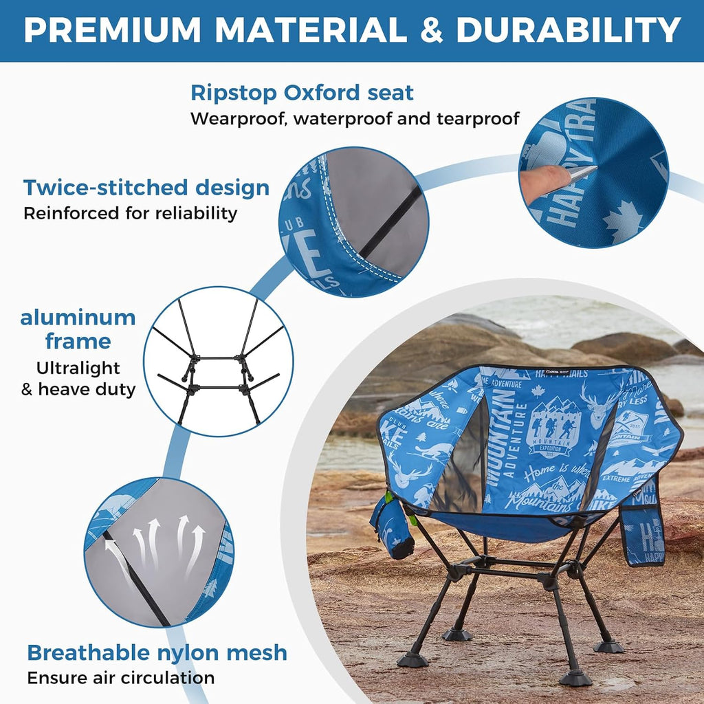 ATEPA Compact Camping Chair Ultra Lightweight Backpacking Chairs for Hiking