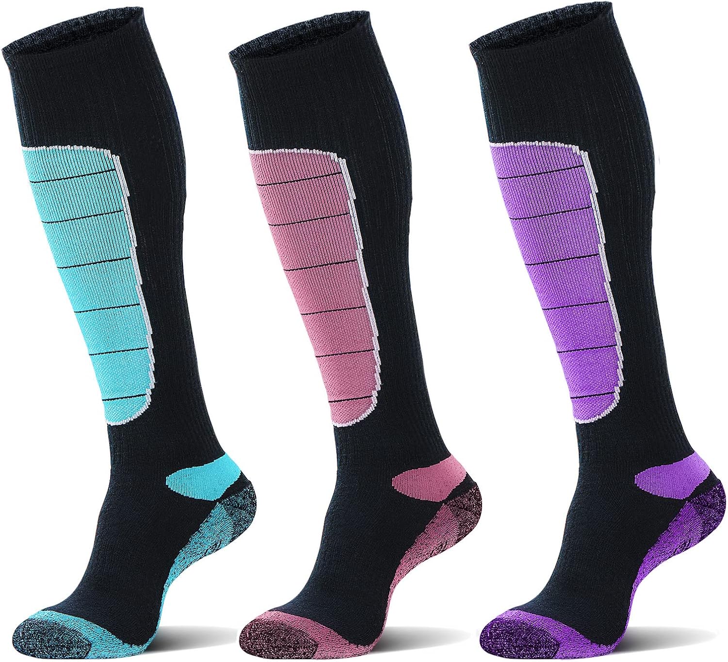 Hylaea Unisex Knee High Merino Wool Ski Snowboard Socks, Cushioning & Warm