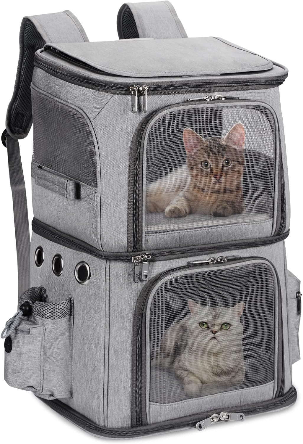 HOVONO Double Cat Carrier Backpack for 2 Cats or Small Dogs,Large Space, L