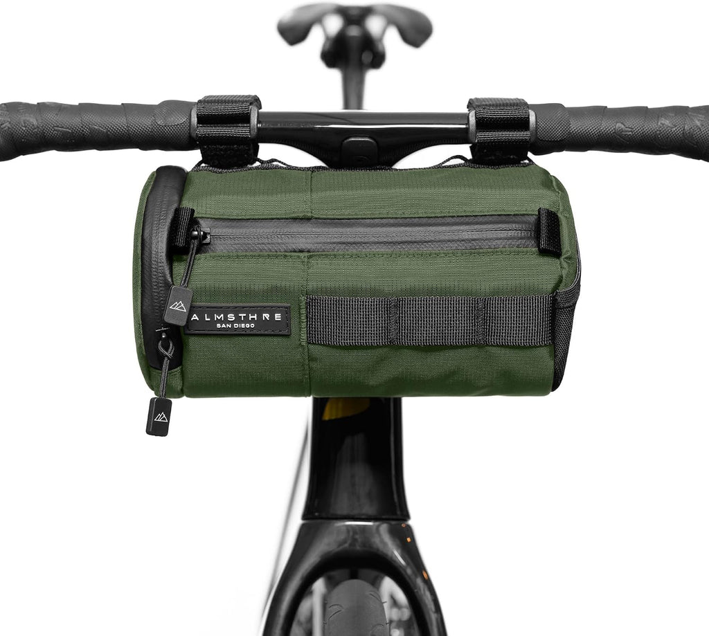 ALMSTHRE Signature Bar Bag – California Gold | Hard-Shell Bike Handlebar Bag with Waterproof Zippers & Adjustable Straps | Lightweight Bicycle Handlebar Bag, Compatible with Road, Gravel & MTB Bikes