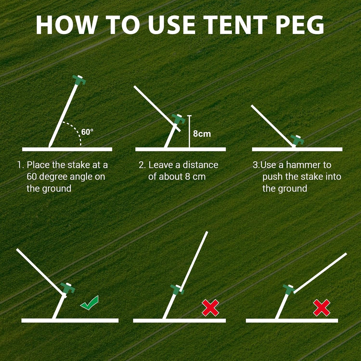 Eurmax USA 20-Pack Secure Protection Galvanized Tent Stakes,Rust-Proof Steel Canopy Anchors for High Winds,Heavy Duty Commercial Ground Pegs for Camping,Pop Up Tents&Gazebos - Includes 4x10ft Ropes