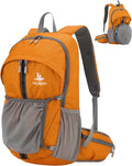 25L Hiking Backpack with Helmet Holder and Rain Cover, Lightweight Camping Travel Day pack Cycling Backpack for Women Men (Orange)