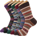 Senker Fashion Wool Socks for Women, 5 Pairs Winter Warm Crew Boot Socks