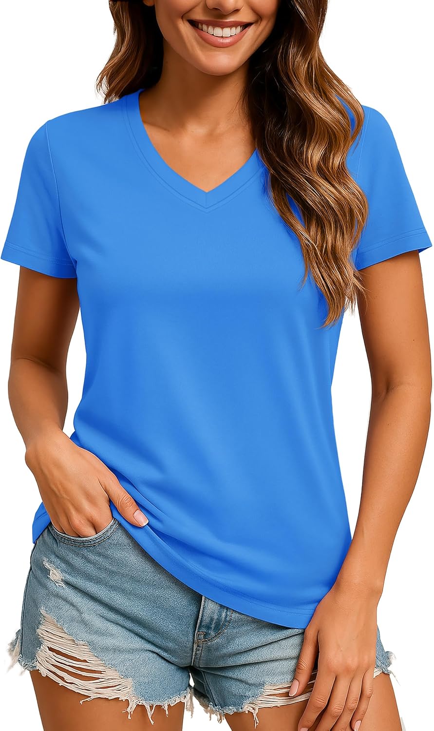 TACVASEN Women's V-Neck T Shirt Short Sleeve UPF 50+ Quick Dry Workout Tops