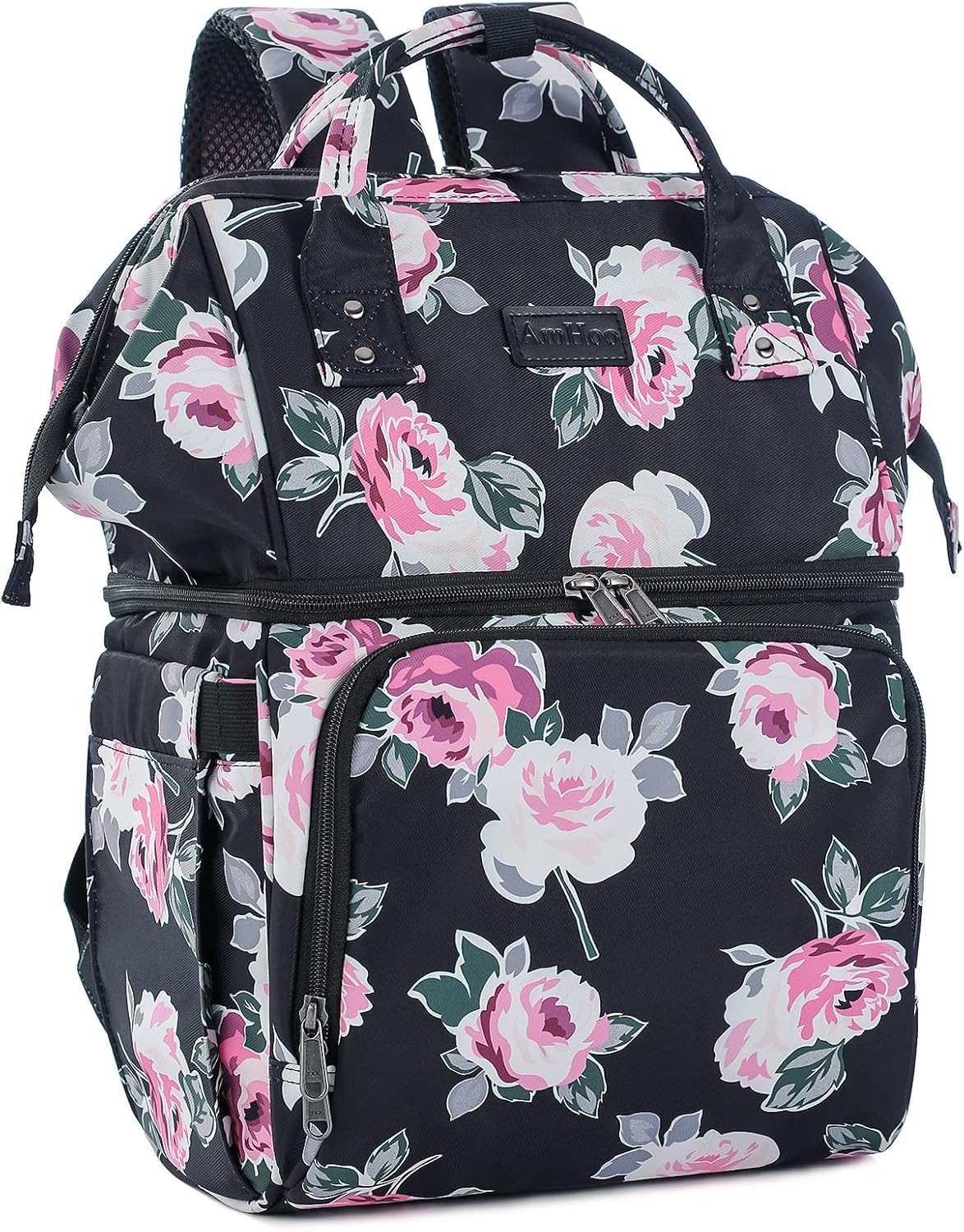 AmHoo Insulated Lunch Box Cooler Backpack Waterproof Leak-Proof Lunch Bag Tote for Men Women Hiking Beach Picnic Trip with Strongest YKK Zipper Gray