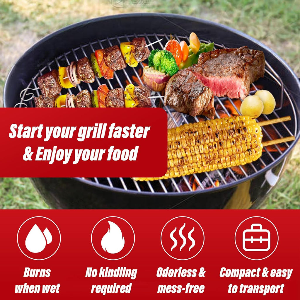 Natural Fire Starters for Grills: Premium Waterproof Quick Firestarters