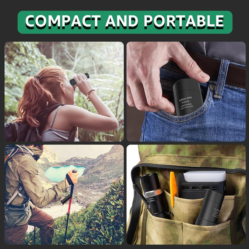 8x32mm Mini Monoculars for Adults High Power Clear View, Easy Focus, Multi-Coated Lens, BAK-4, 21mm ED Eyepiece, Twist-up Eyecup, Compact Monocular Telescope with Hand Strap for Hunting Bird Watching