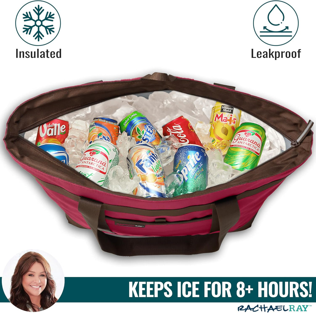 Rachael Ray Jumbo Chillout Thermal Tote, Insulated Soft Sided Cooler Bag