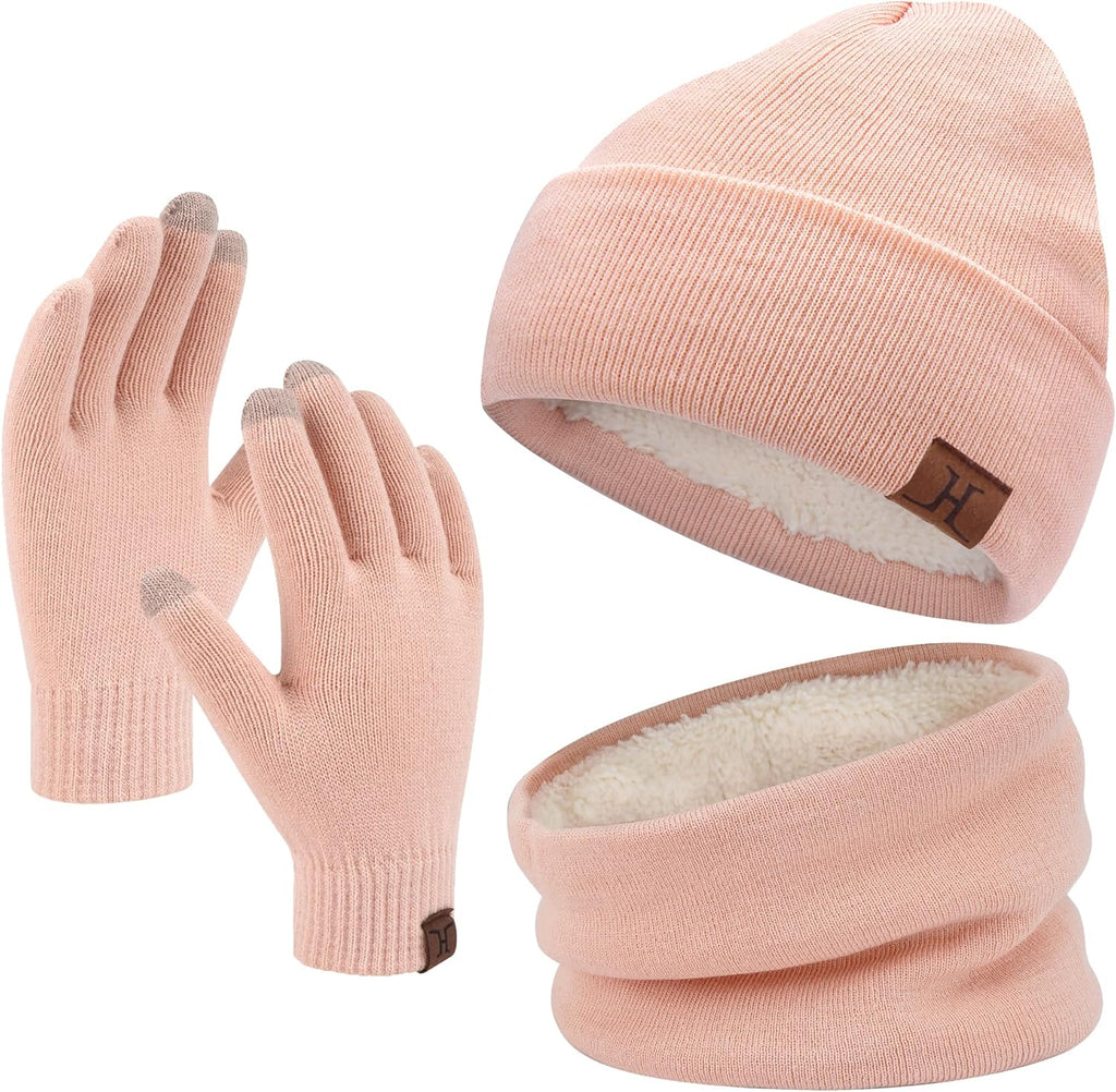 FZ FANTASTIC ZONE Winter Beanie Hats Scarf Touchscreen Gloves for Men Women