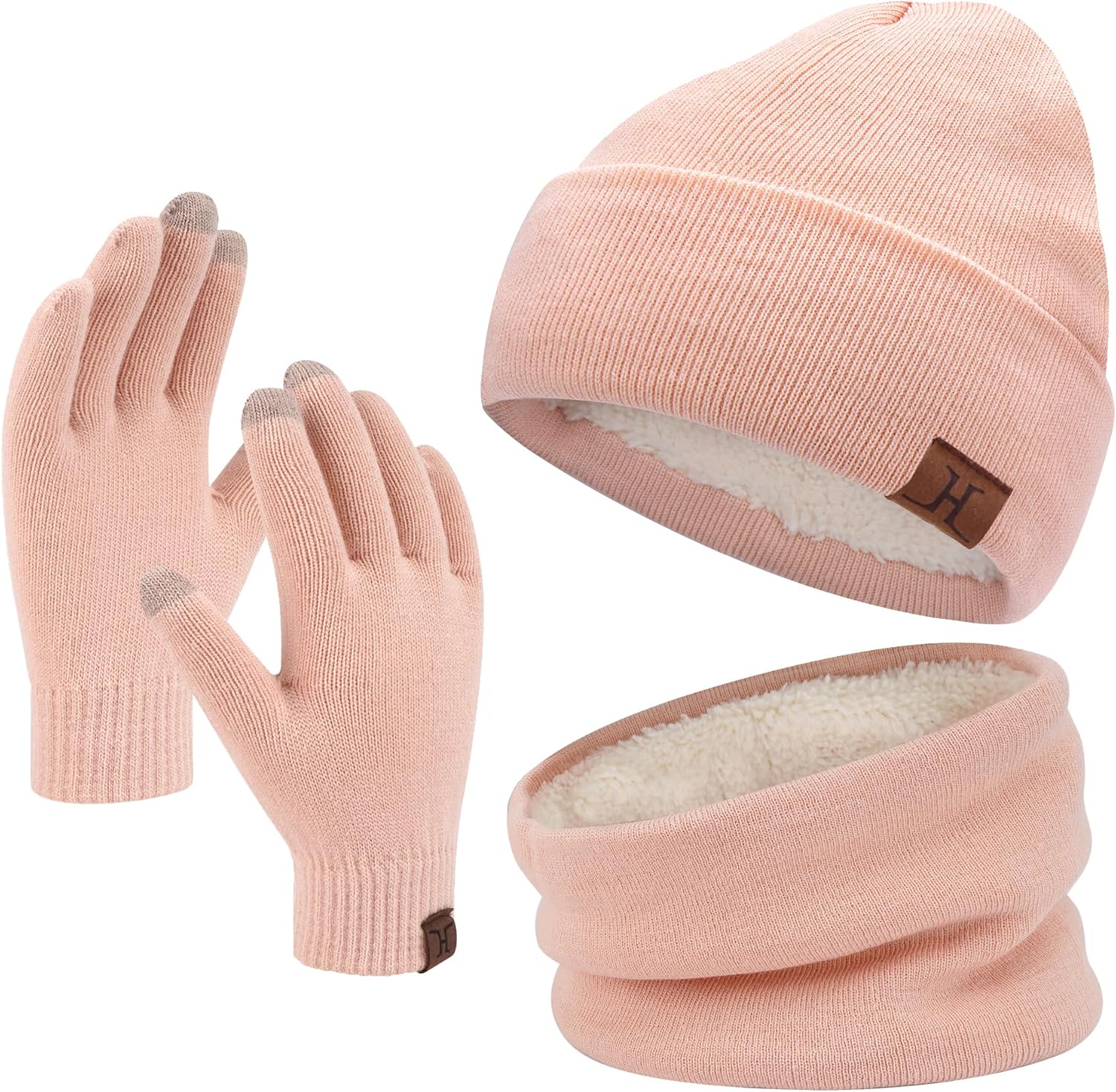 FZ FANTASTIC ZONE Winter Beanie Hats Scarf Touchscreen Gloves for Men Women