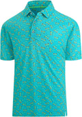 Hodaweisolp Golf Shirts for Men Dry Fit Print Short Sleeve Polo Shirt