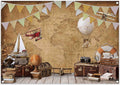 7x5ft Fabric Vintage Around World Map Photography Backdrop