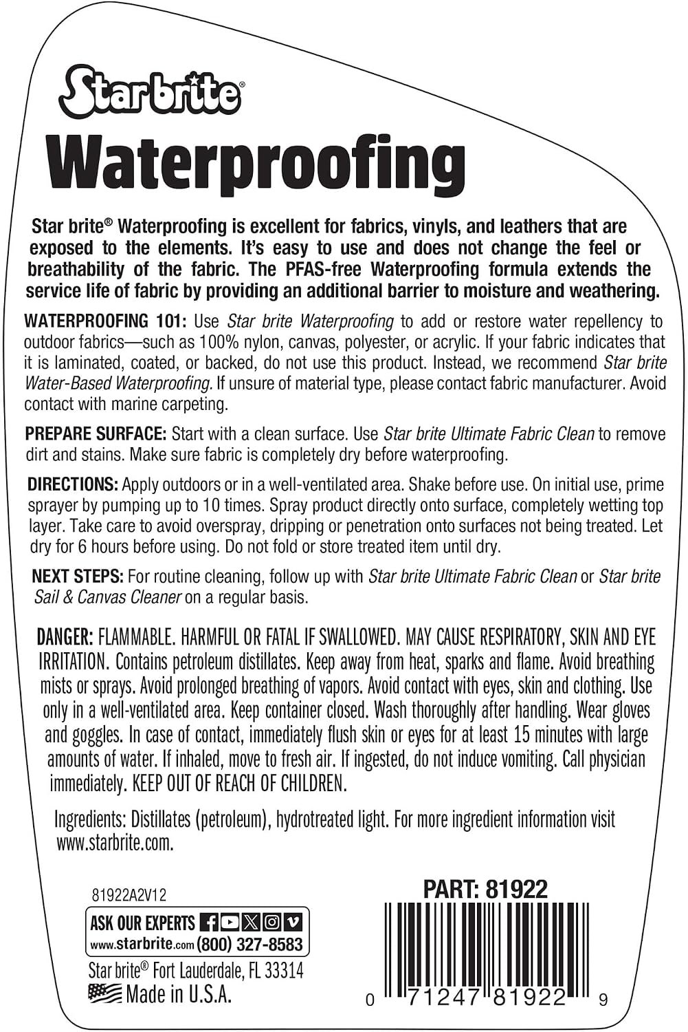 STAR BRITE Waterproofing - PFAS Free Spray & Stain Protection