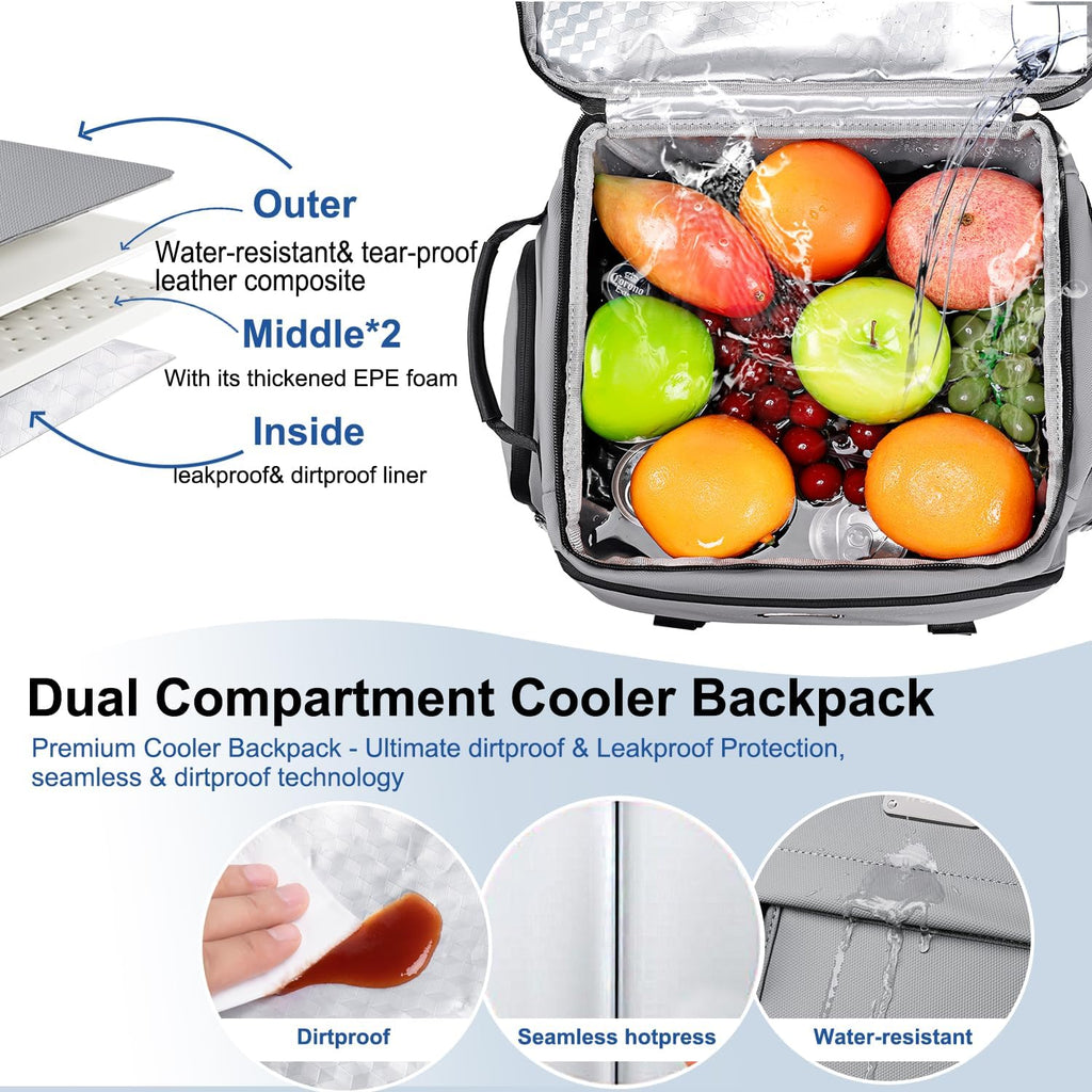 Weitars Insulated Cooler Backpack,Waterproof Soft Cooler Bag 31L/52 Can