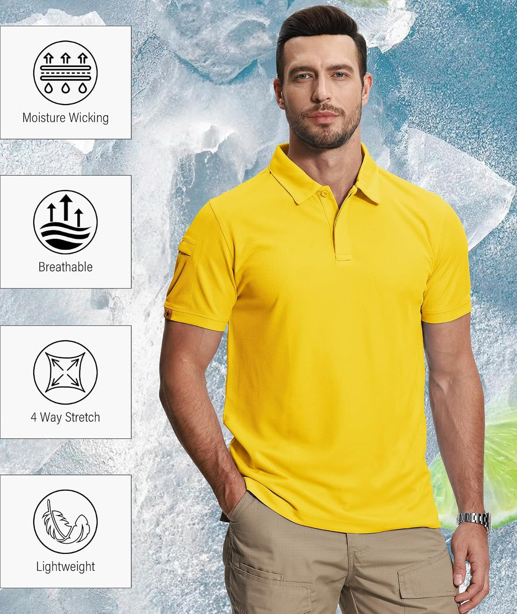 ZITY 5 Pack Mens Polo Shirt Short Sleeve Moisture Wicking Golf T-Shirt