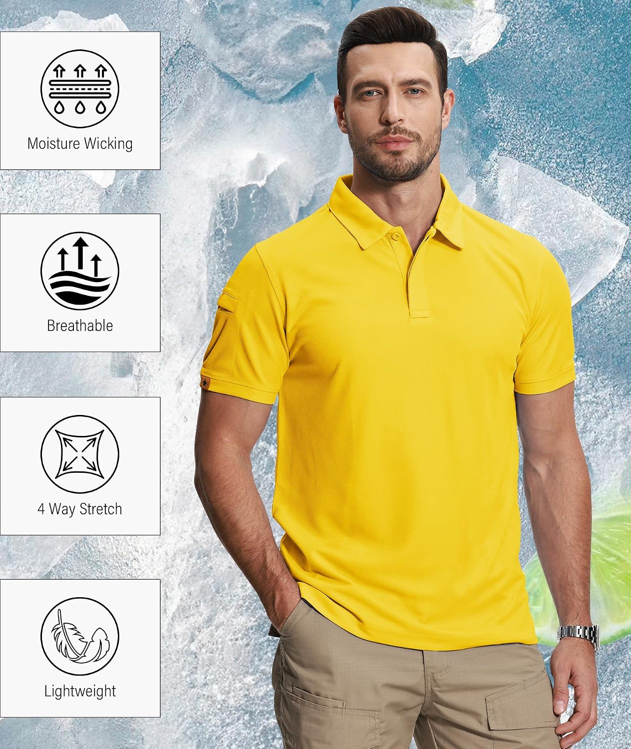 ZITY 5 Pack Mens Polo Shirt Short Sleeve Moisture Wicking Golf T-Shirt