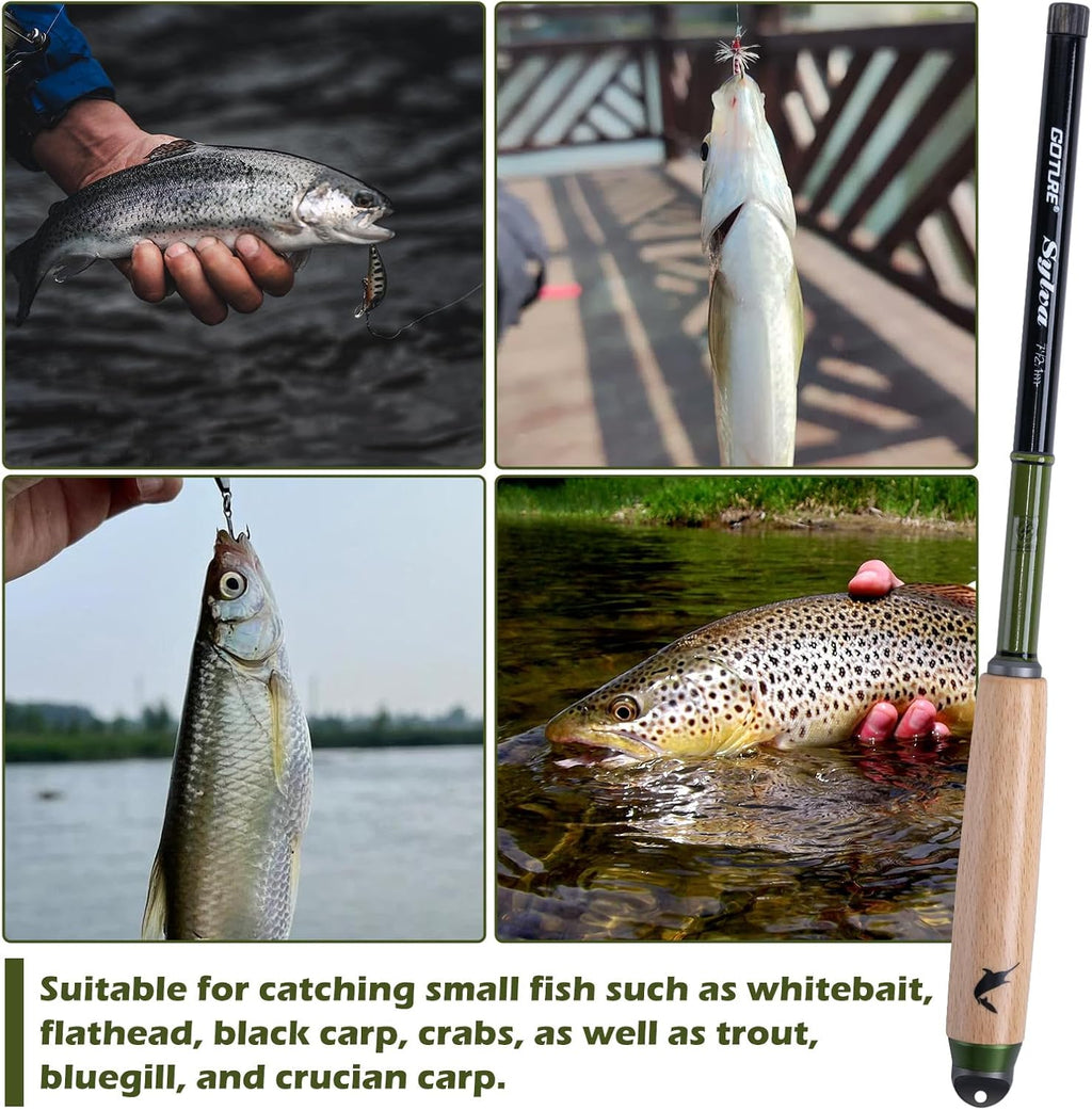 Goture 2pcs Tenkara Fishing Pole Inshore Streams Rivers Micro Fishing