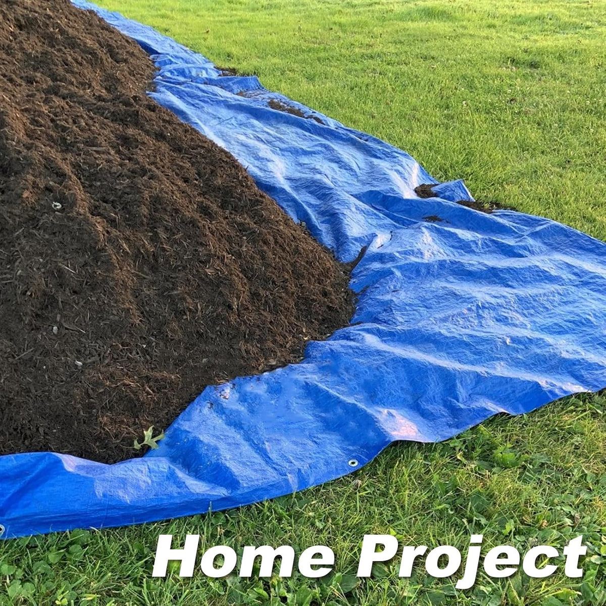 Tarps Waterproof 8x10 Feet, 2 Pack Heavy Duty Blue Tarp Cover 8 Mil Thick, Resistant Plastic Tarpaulin with Metal Grommets, Outdoor Tent Cover for Emergency Rain