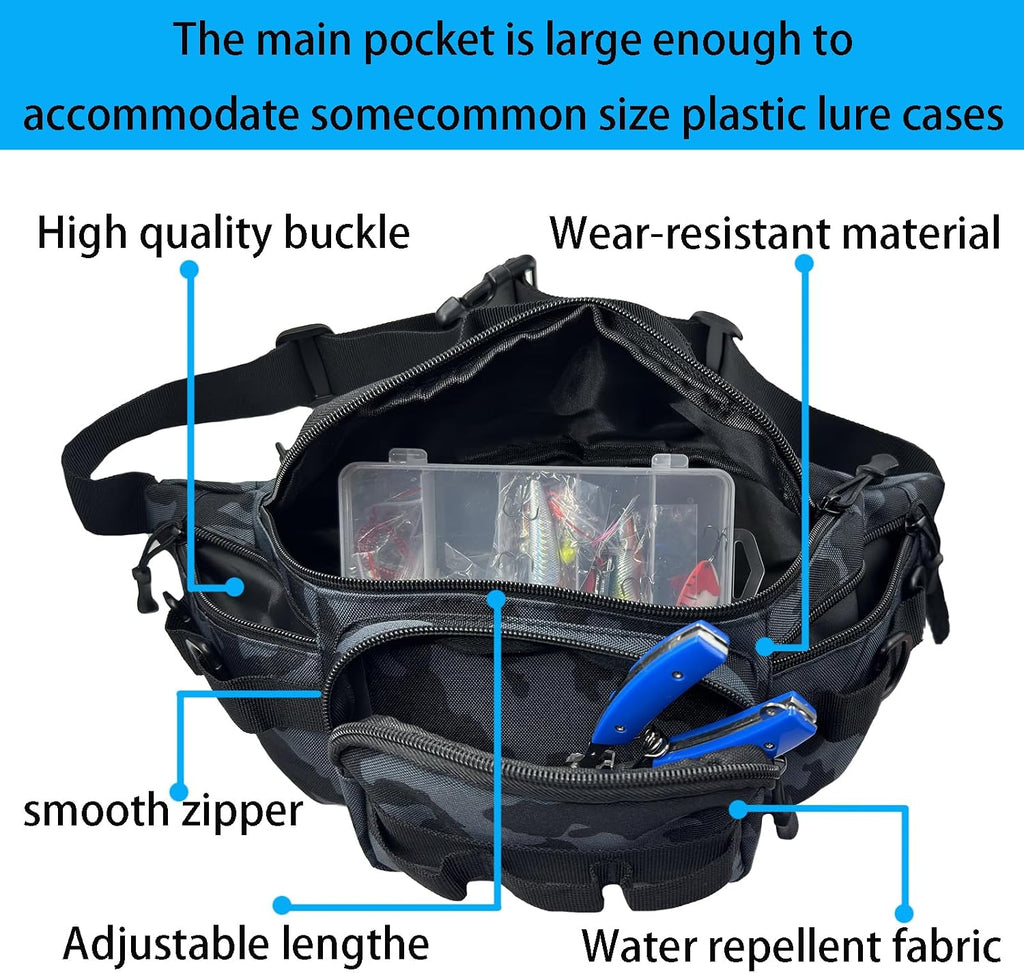 Fishing Fanny Pack for Men -Fishing Fanny Pack-Lightweight and Fishing Sling Pack