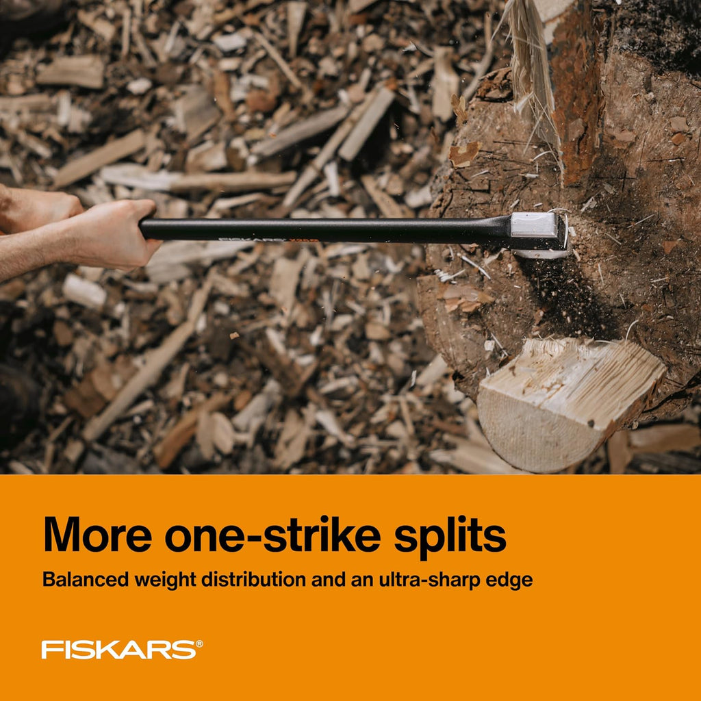 Fiskars X25 Splitting Axe 28", Wood Splitting Axe for Medium to Large Logs