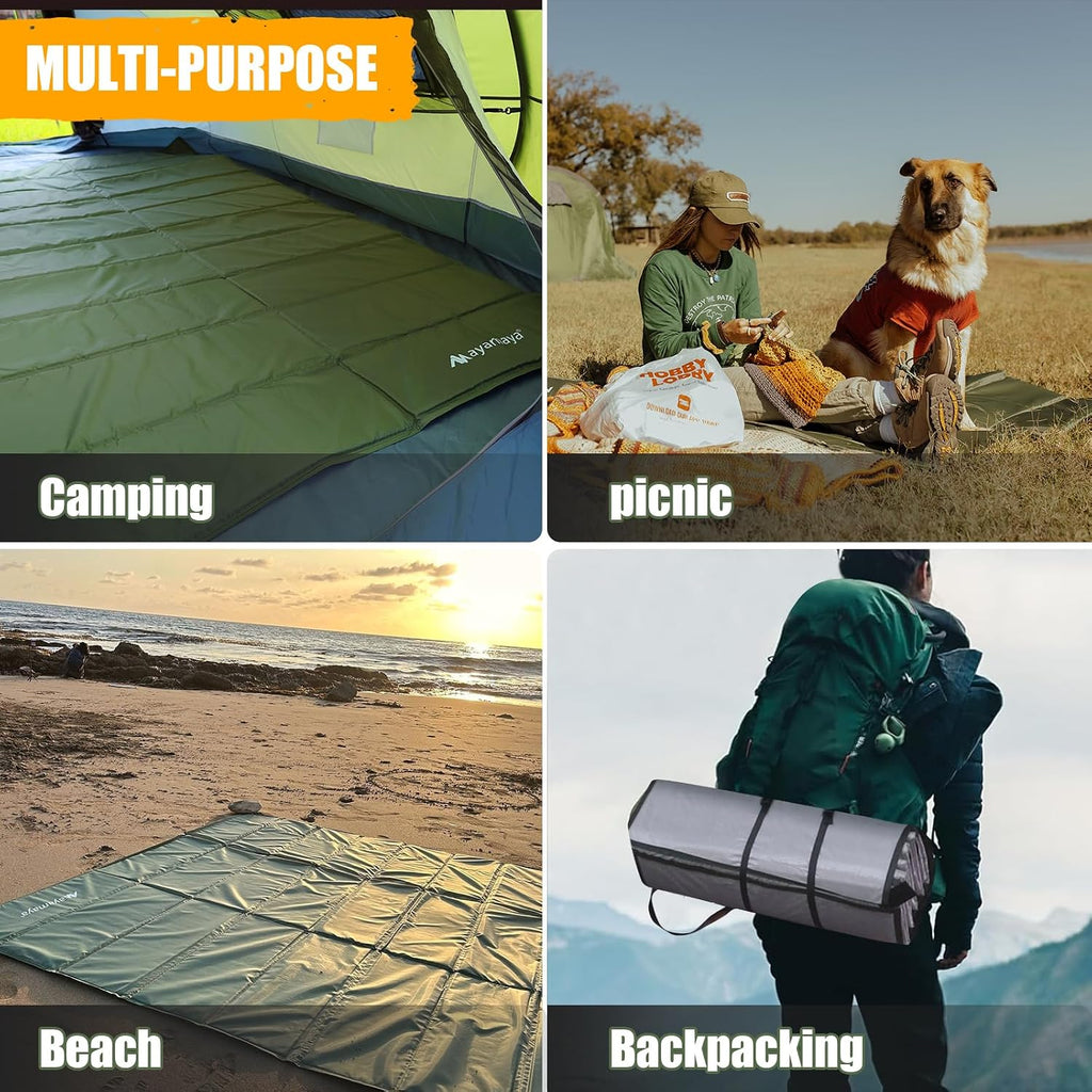 Foam Sleeping Pad for Camping - AYAMAYA Foldable Camping Mattress for 1/2/3/4/5/6 Person, Extra Thick Waterproof Tent Footprint Inner Camping Mat for Outdoor Backpacking Hiking Picnic Camping