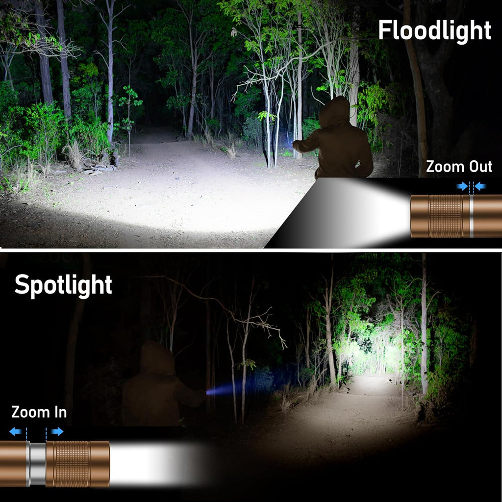 Blukar Rechargeable Flashlight, Super Bright Adjustable Focus Flashlights