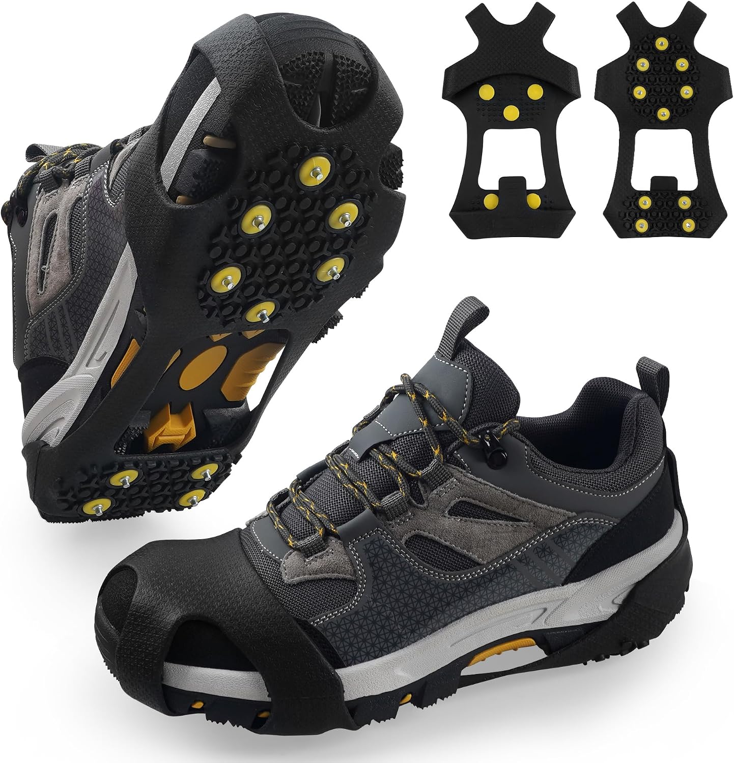 2 Pairs Ice Cleats Snow Traction Grips Crampons for Boot Ice Shoes 10 Studs
