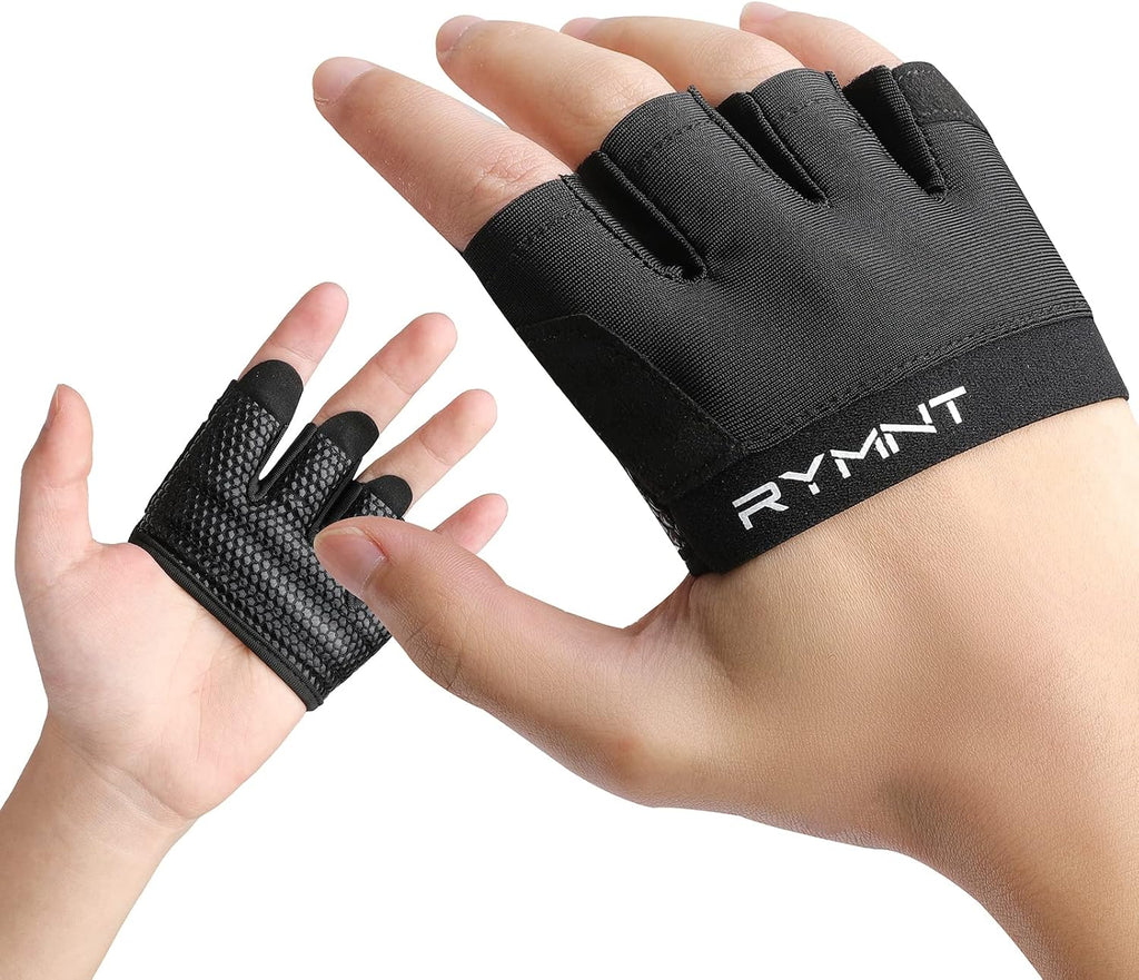 Minimal Workout Gloves for Women Men, Micro Fingerless Gym Gloves Grip Pads