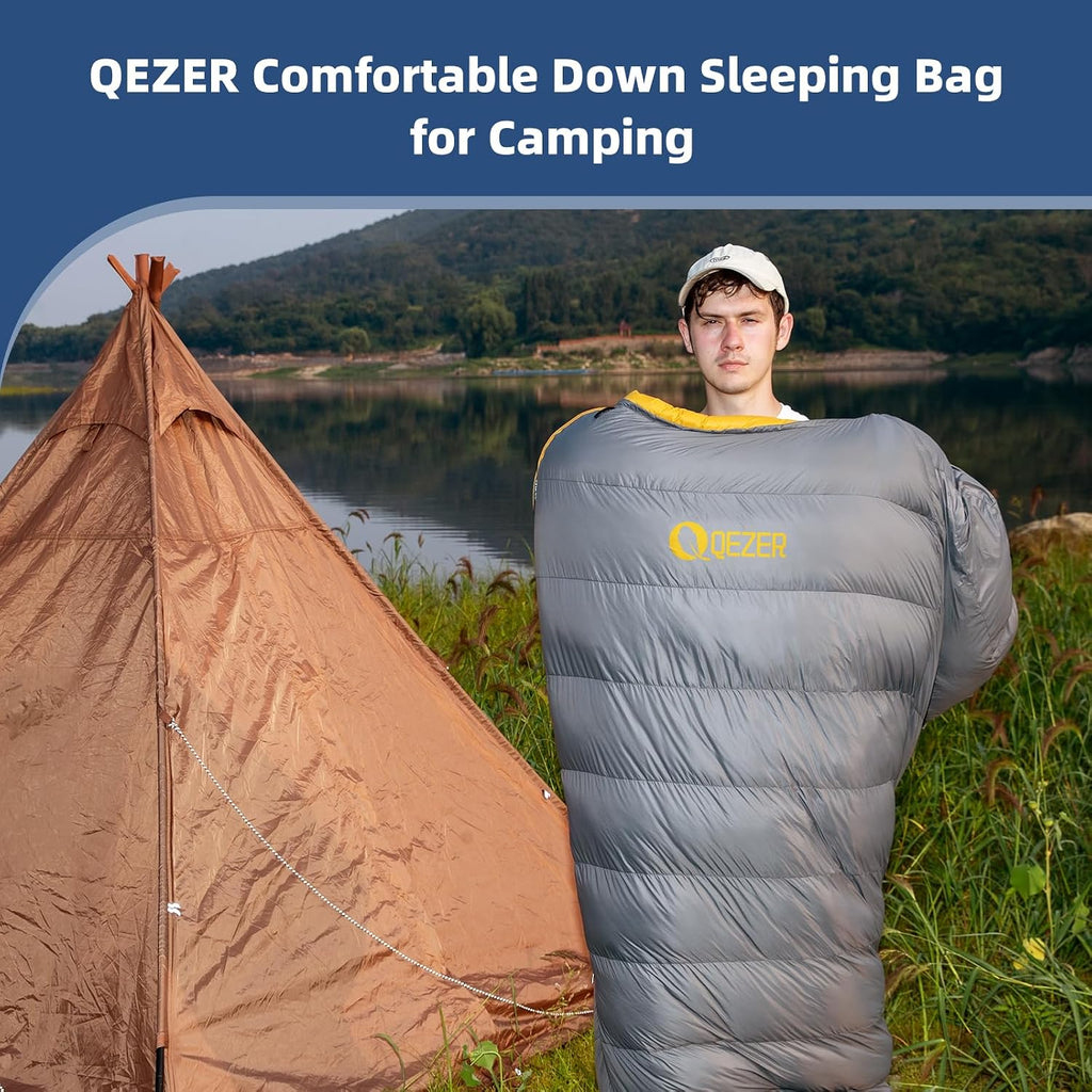 Down Sleeping Bag for Adults, 620 Fill Power Backpacking