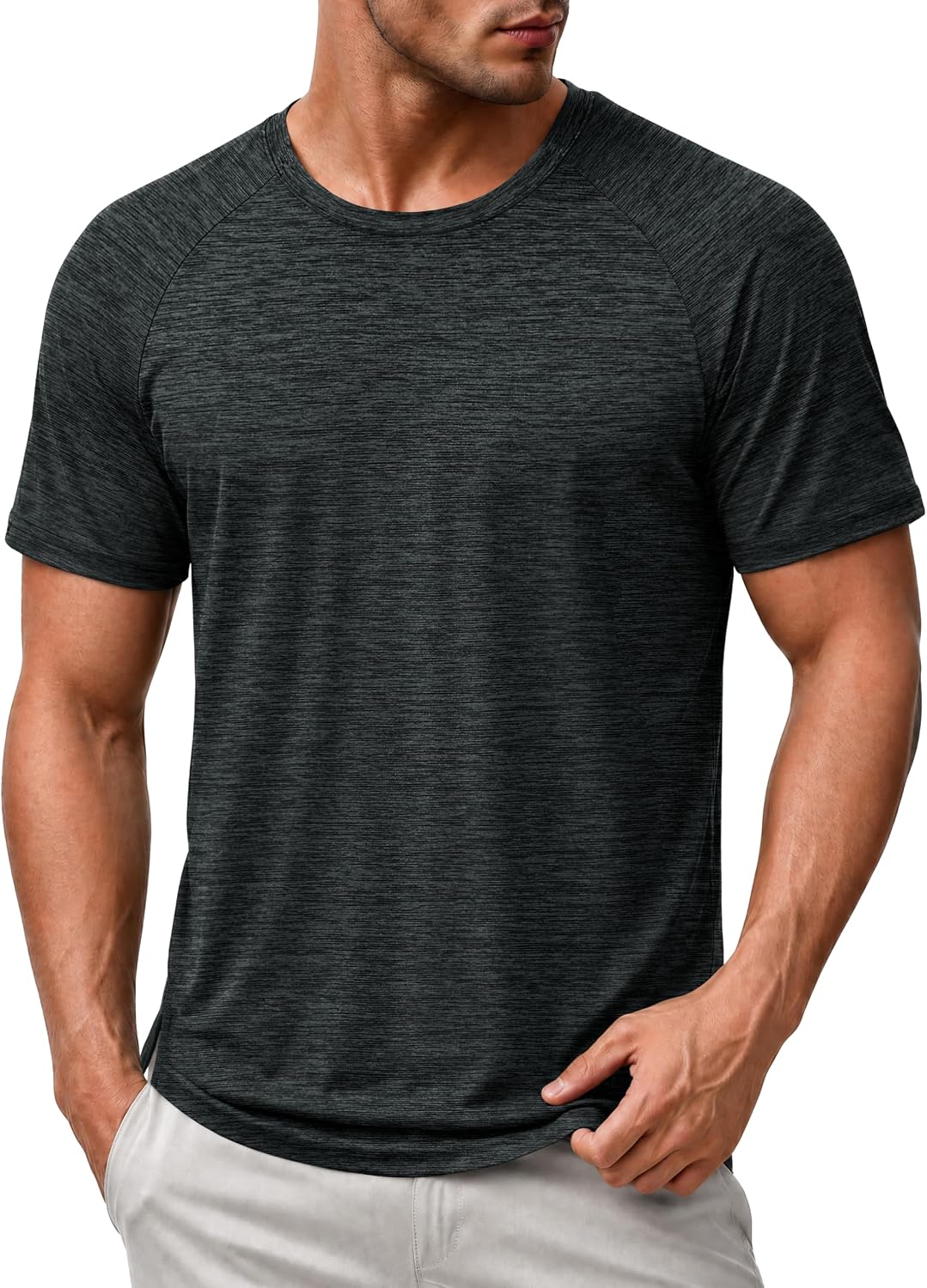 MAGCOMSEN Mens Athletic Shirts Quick Dry Short Sleeve Workout Wicking Shirt