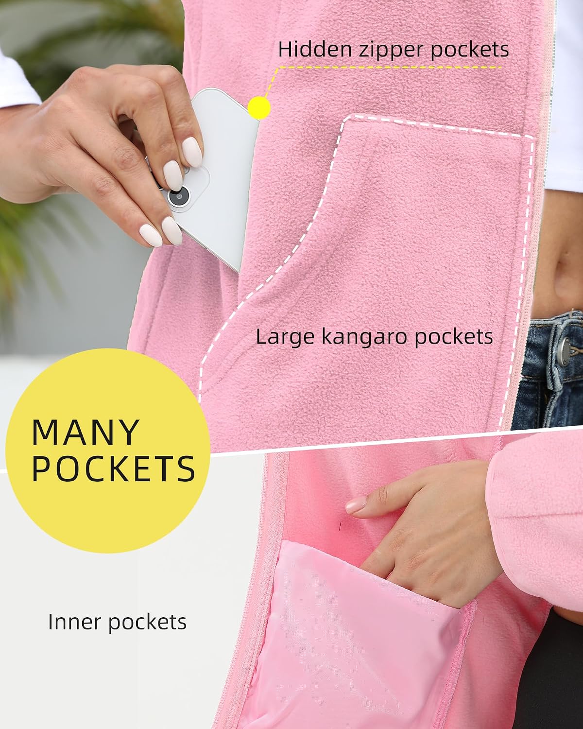 Argstar Women's Fleece Jacket 6 Pockets (XS-2XL)