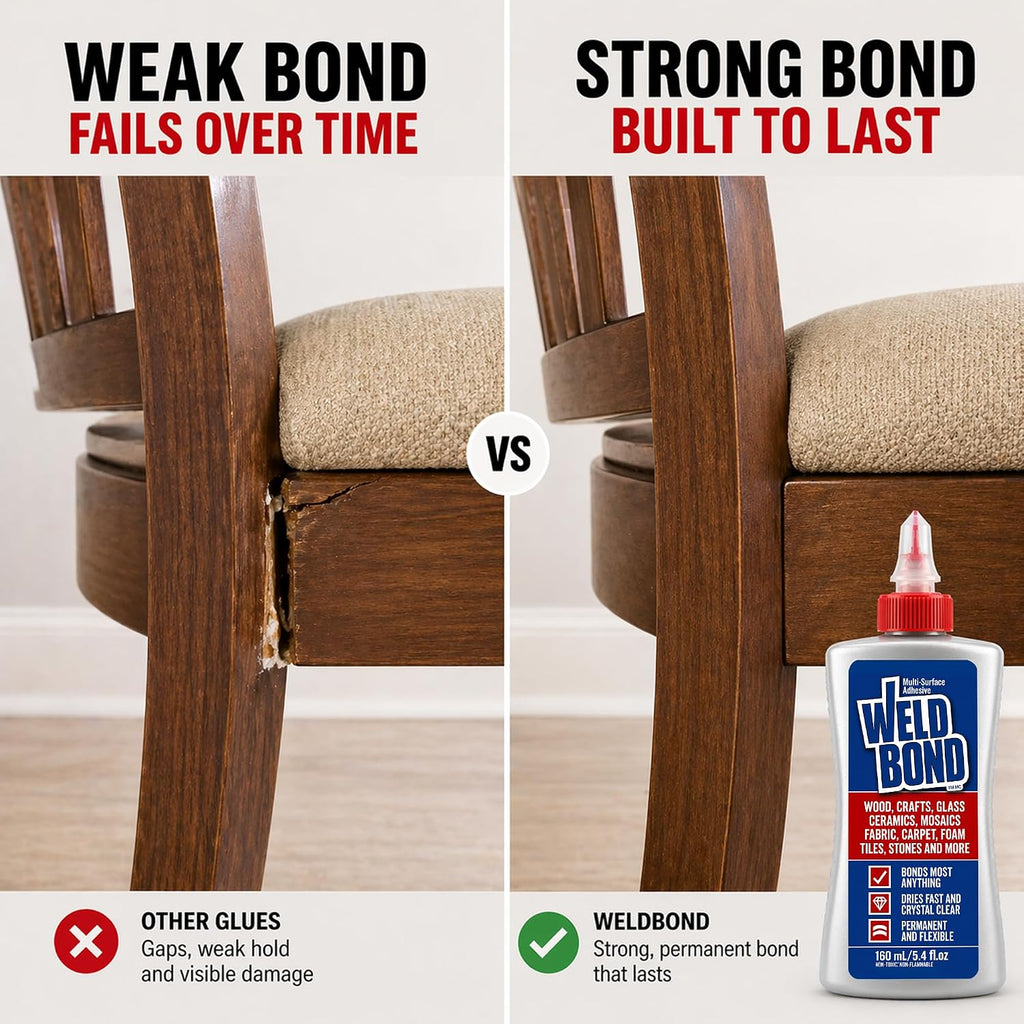 Weldbond Multi-Surface Strong Glue – Fast Drying Glue for Wood, Tile, Ceramic, Pottery, Glass, Metal & More – Heavy Duty Adhesive for Mosaic, Crafts, Wood Working & Repairs – 5.4oz (160ml), 12 Pack