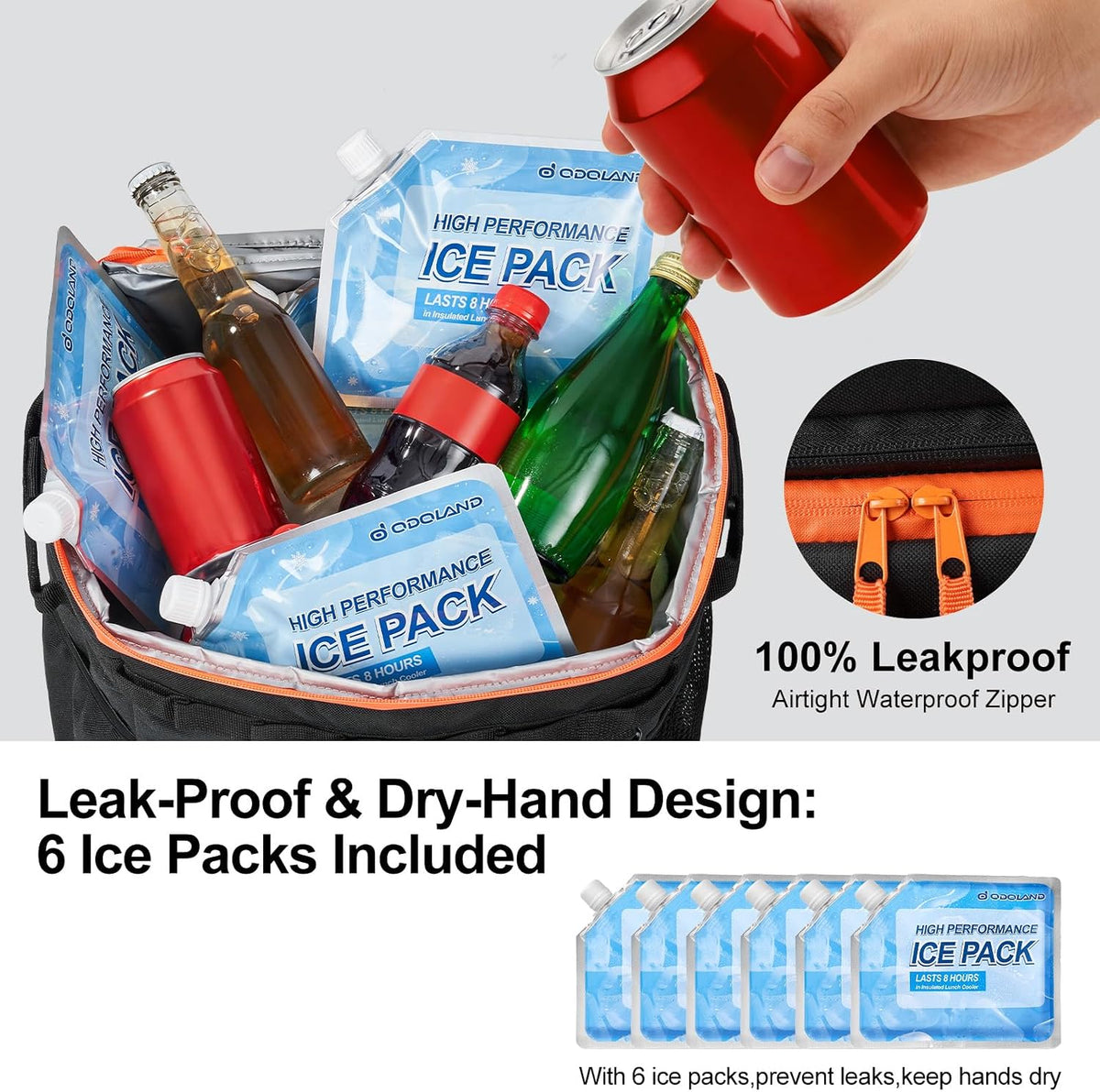 Odoland 72 Can Rolling Cooler, Leakproof Insulated Cooler Bag with Handle