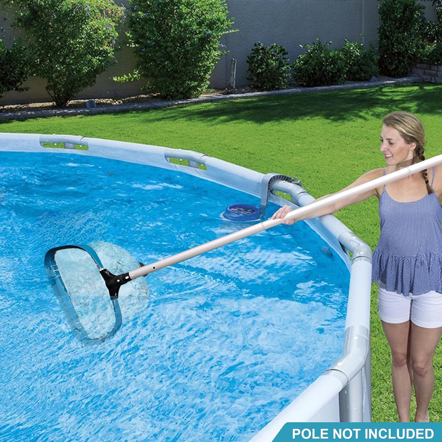 POOLWHALE 14" Pool Spa Net -Ultra Fine Mesh Pool Pollen Skimmer Rake Net