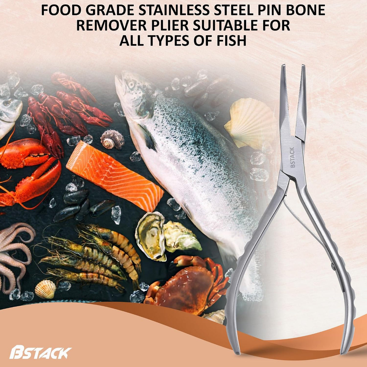 Fish Bone Pliers 6.5” Stainless-Steel Needle Nose Plier with Non-Slip Grip Japanese made Dishware Safe Food Grade Fish Deboning pliers for Plucking & Pulling Fish Pin bones.
