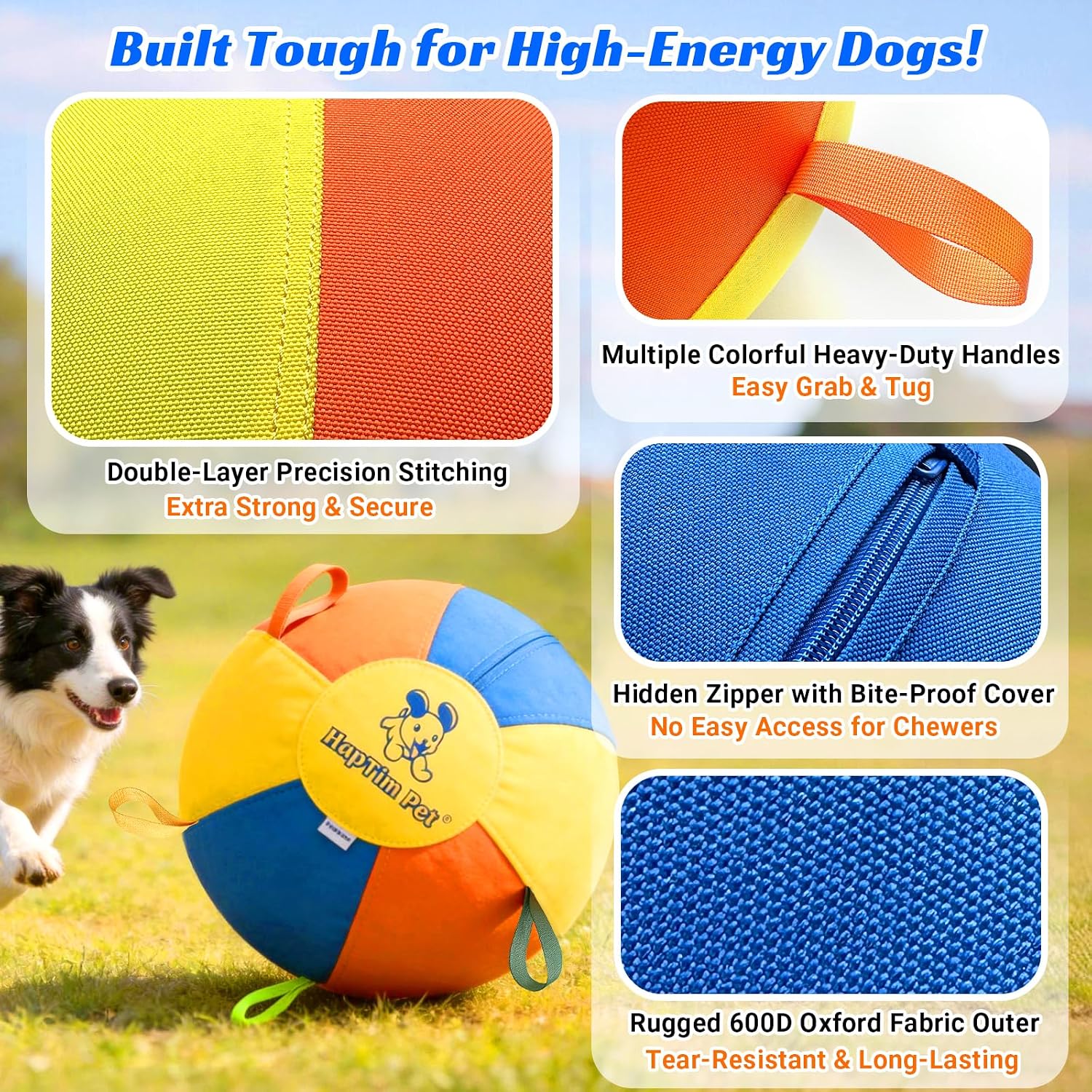 Hap Tim Upgraded Heavy Duty 25" Herding Ball for Dogs Thickened Bladder