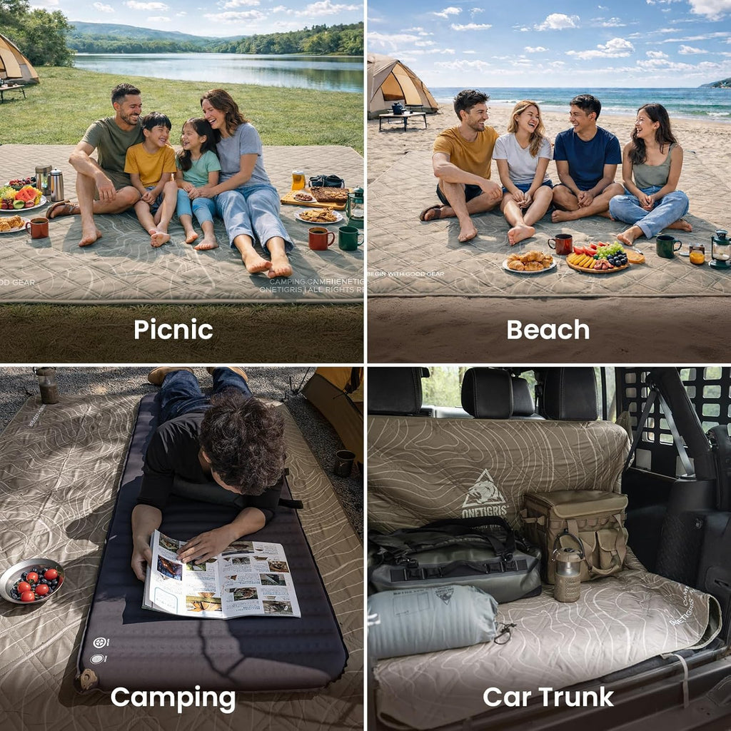 ONETIGRIS CAMPING Waterproof Picnic Blanket, Large Outdoor Blanket