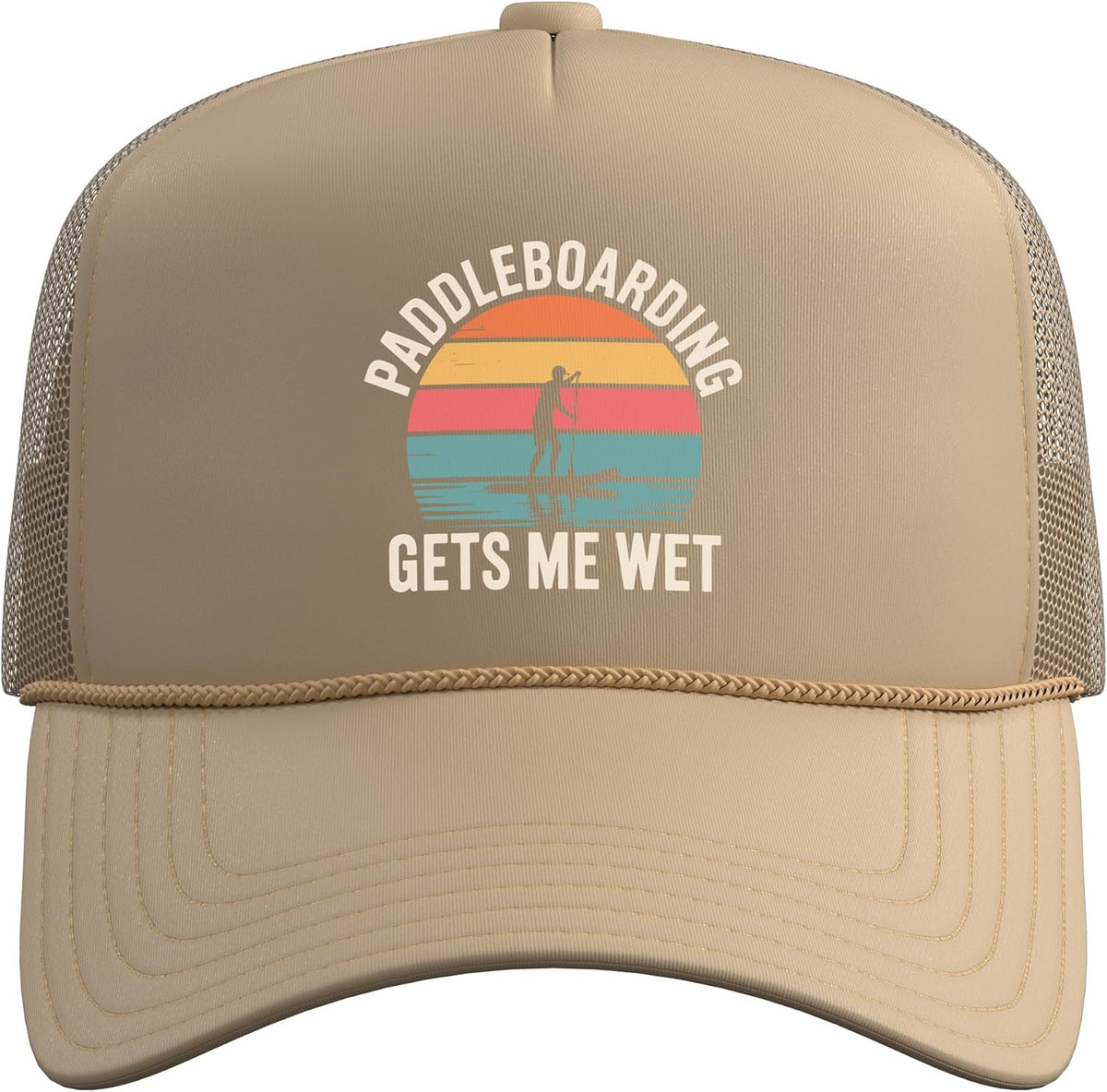 Paddleboard Art for Men Women Paddleboarding Paddle Board Trucker Hat with Adjustable Mesh Back