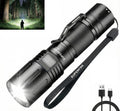 SuperFire Tactical Flashlight Rechargeable, 3000 Lumens Powerful Zoomable LED Flashlight, USB-C Charging & IP44 Waterproof with 5 Modes for Camping, Hiking, Emergency, Home Use