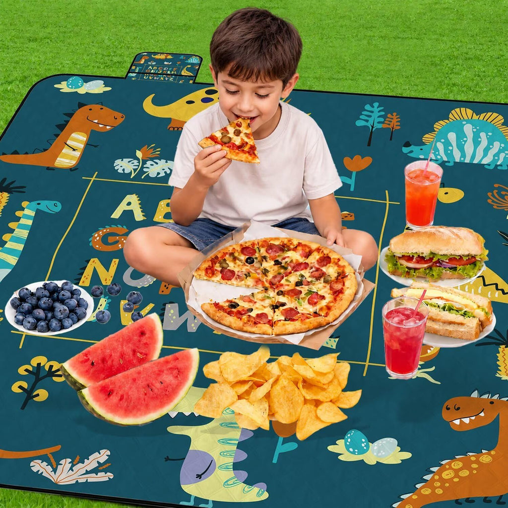Extra Large Picnic Blanket Waterproof Beach Blanket 80"x 80" Outdoor Camping Mat Foldable Outdoor Blanket Picnic Mat Suitable for Park, Indoor Crawling, Lawn, Garden, Patio, Music Festival(Blue)
