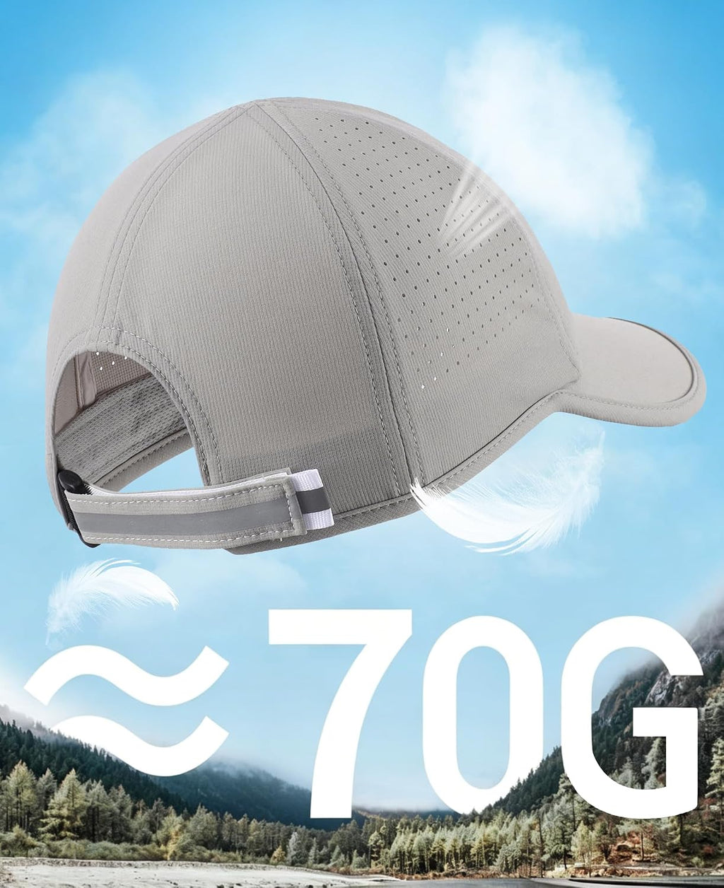 Home Prefer UPF50 Sun Hat for Men Women Reflective Water Repellent Quick Dry Baseball Cap Golf Running Outdoor Sport Hat
