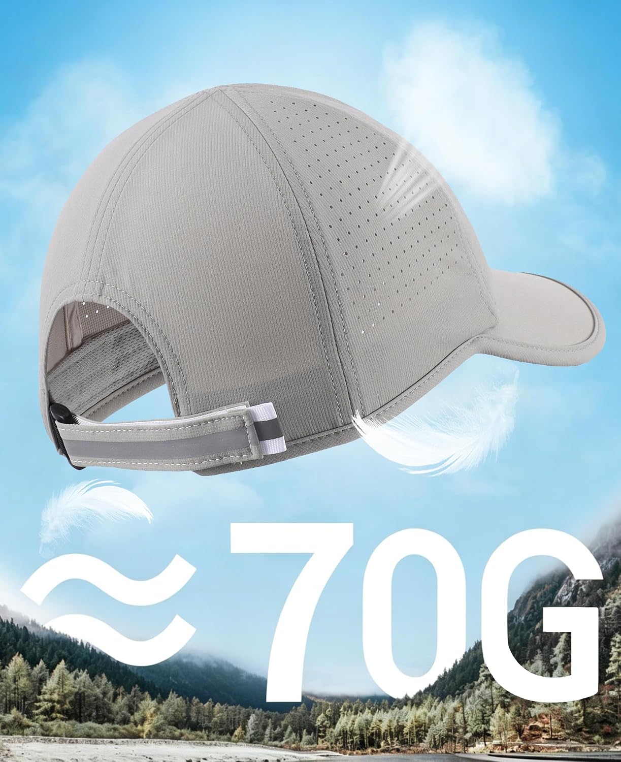 Home Prefer UPF50 Sun Hat for Men Women Reflective Water Repellent Quick Dry Baseball Cap Golf Running Outdoor Sport Hat