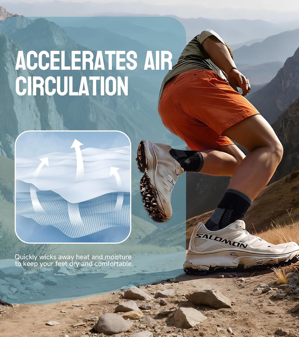 TANSTC Merino Wool Socks, Breathable Cushioned Hiking Socks